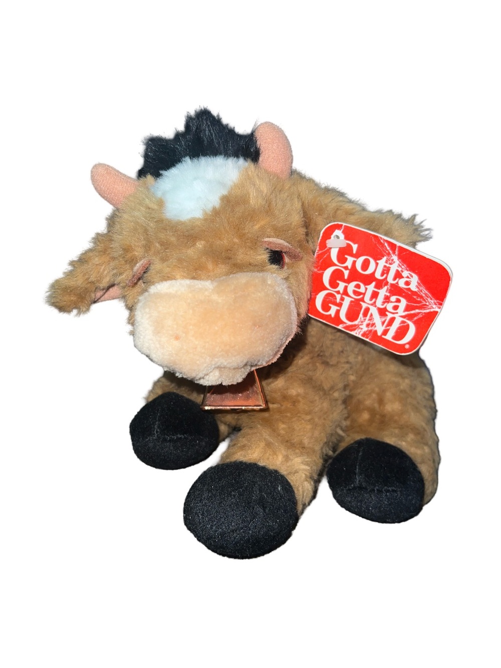Vtg Gund Buttercup Cow Plush Stuffed Animal Bell Toy 2514 Farmhouse Nursery